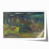 Expressionist Hunting Scene – Bold Abstract Boar Hunt Wall Art