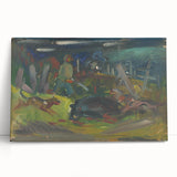 Expressionist Hunting Scene – Bold Abstract Boar Hunt Wall Art