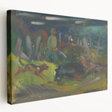 Expressionist Hunting Scene – Bold Abstract Boar Hunt Wall Art