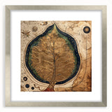 Silver-framed wall art showcasing a floral and botanical design with vibrant colors, displayed with a mat for an elegant touch, ideal for home decor.