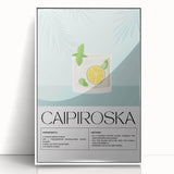 Mid-century modernist art featuring stylized food and drinks, in muted pastel shades on a framed acrylic.