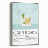 Landscape art painting on framed canvas featuring a vintage poster style in colorful and black hues.