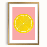 Extra large abstract art print featuring textured fruits in muted earth tones, framed in gold, ideal for living room decor.