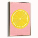 Framed canvas featuring a vintage poster art of fruits in warm gold and black tones, ideal for bedroom wall decor.