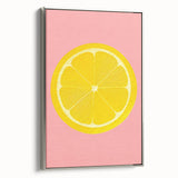 Landscape art painting of colorful fruits on a black background, framed in silver, ideal for kitchen wall decor.