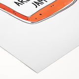 Art deco poster featuring a stylized food illustration in bold black and white, printed on rolled canvas.