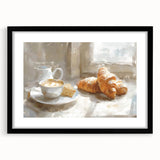 Extra large framed wall art depicting colorful abstract pastries in textured style, ideal for living room decor.