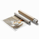 Extra large rolled print featuring an assortment of pastries in soft pastel colors.