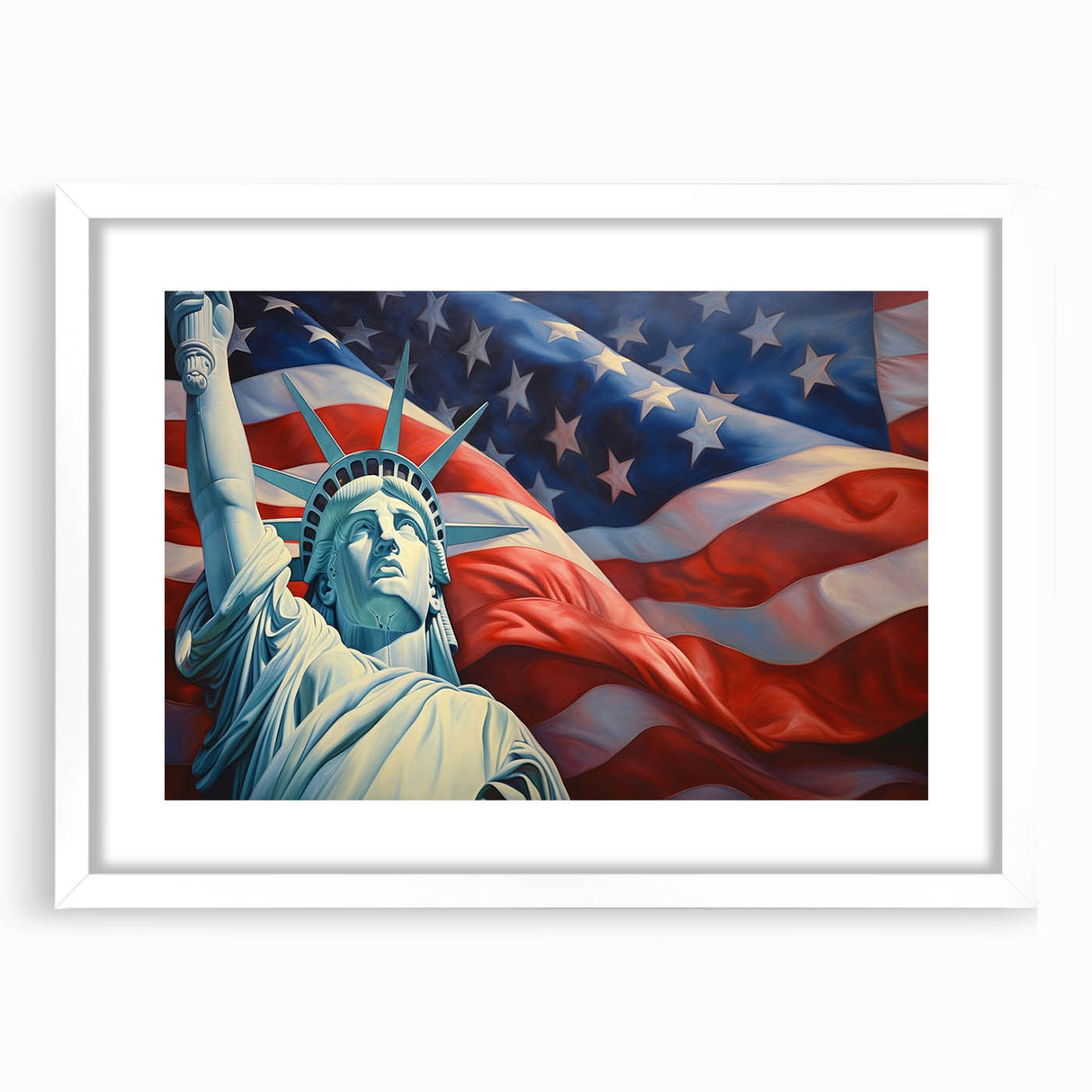 Statue of Liberty with USA Flag - 4th of July Wall Art for Patriots
