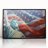 Statue of Liberty with USA Flag - 4th of July Wall Art for Patriots