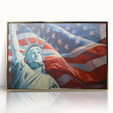 Statue of Liberty with USA Flag - 4th of July Wall Art for Patriots