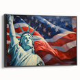 Statue of Liberty with USA Flag - 4th of July Wall Art for Patriots