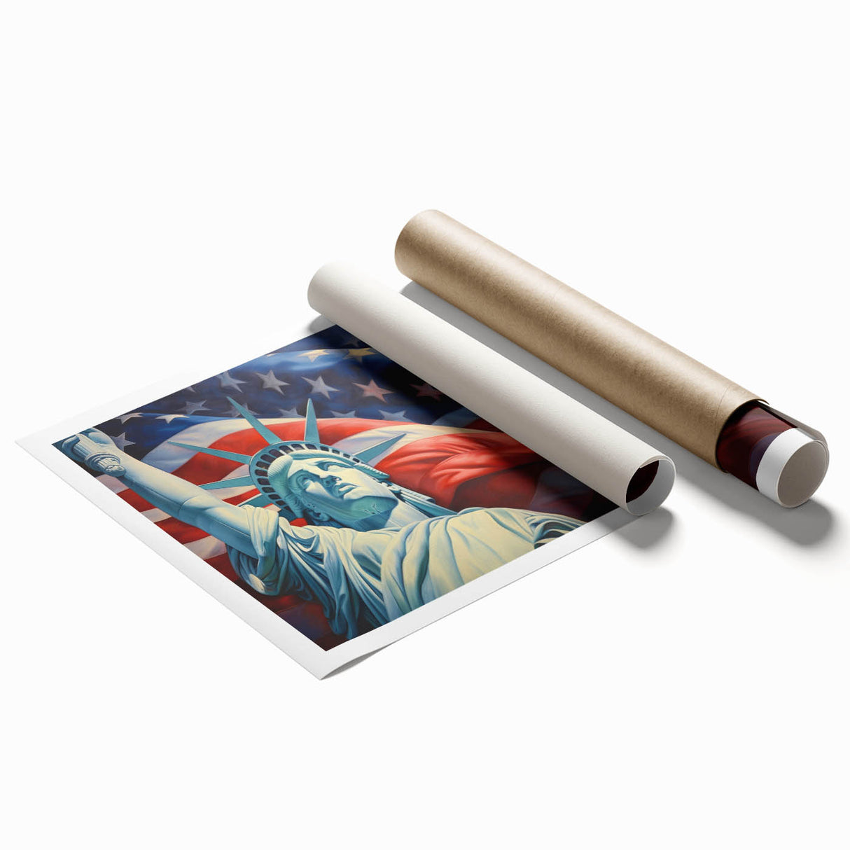Statue of Liberty with USA Flag - 4th of July Wall Art for Patriots
