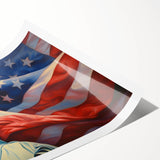 Statue of Liberty with USA Flag - 4th of July Wall Art for Patriots