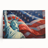 Statue of Liberty with USA Flag - 4th of July Wall Art for Patriots