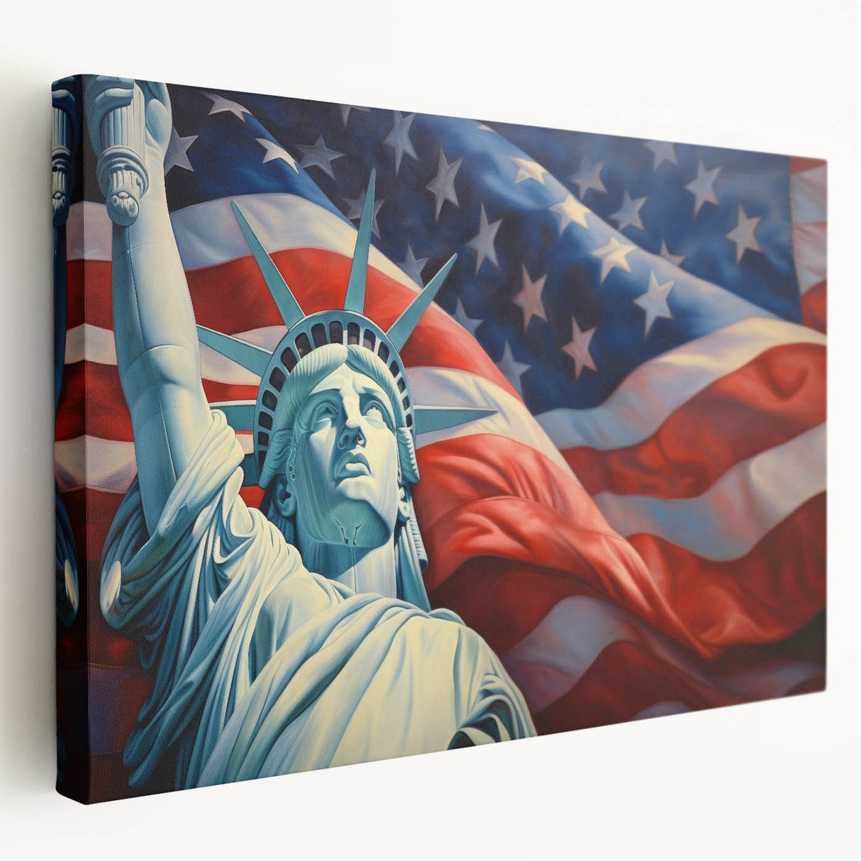 Statue of Liberty with USA Flag - 4th of July Wall Art for Patriots