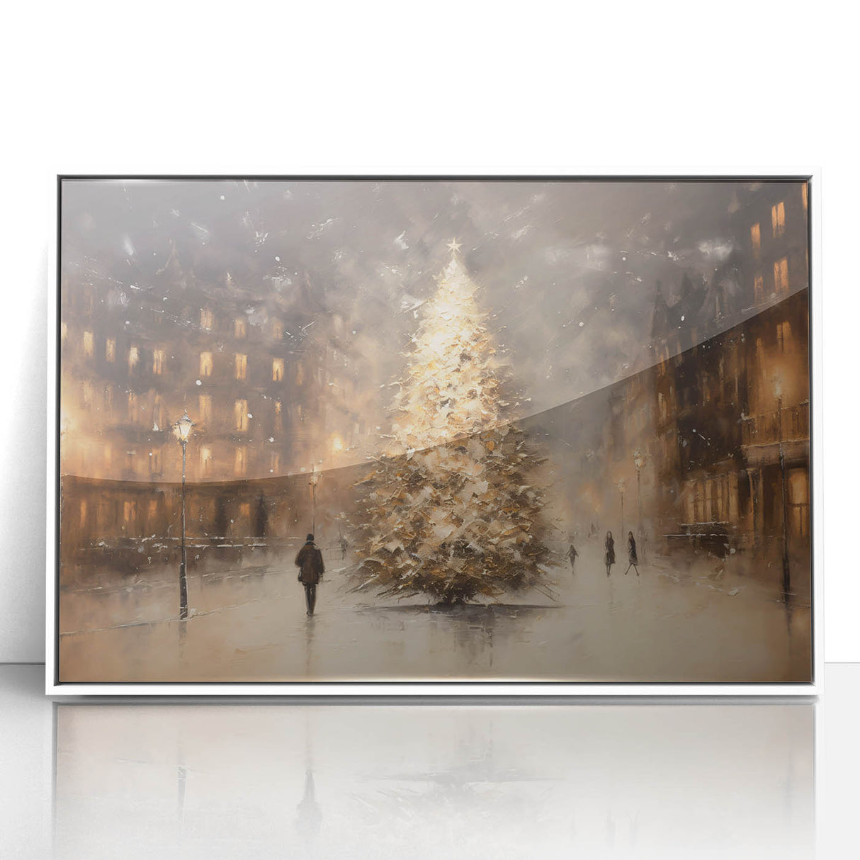 Enchanting City Christmas Tree – Elegant Christmas Wall Decor