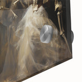 Skeleton Dance Halloween Wall Art - Gothic Haunted Oil Painting