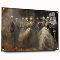 Skeleton Dance Halloween Wall Art - Gothic Haunted Oil Painting