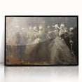 Skeleton Dance Halloween Wall Art - Gothic Haunted Oil Painting