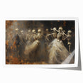 Skeleton Dance Halloween Wall Art - Gothic Haunted Oil Painting