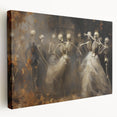 Skeleton Dance Halloween Wall Art - Gothic Haunted Oil Painting