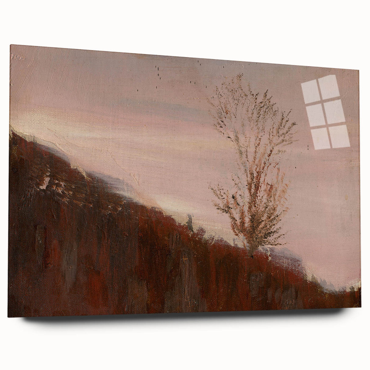 Impressionism Wall Art - Autumn Hillside Tree Landscape, Framed Print