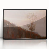 Impressionism Wall Art - Autumn Hillside Tree Landscape, Framed Print