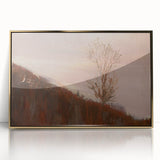 Impressionism Wall Art - Autumn Hillside Tree Landscape, Framed Print