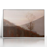 Impressionism Wall Art - Autumn Hillside Tree Landscape, Framed Print