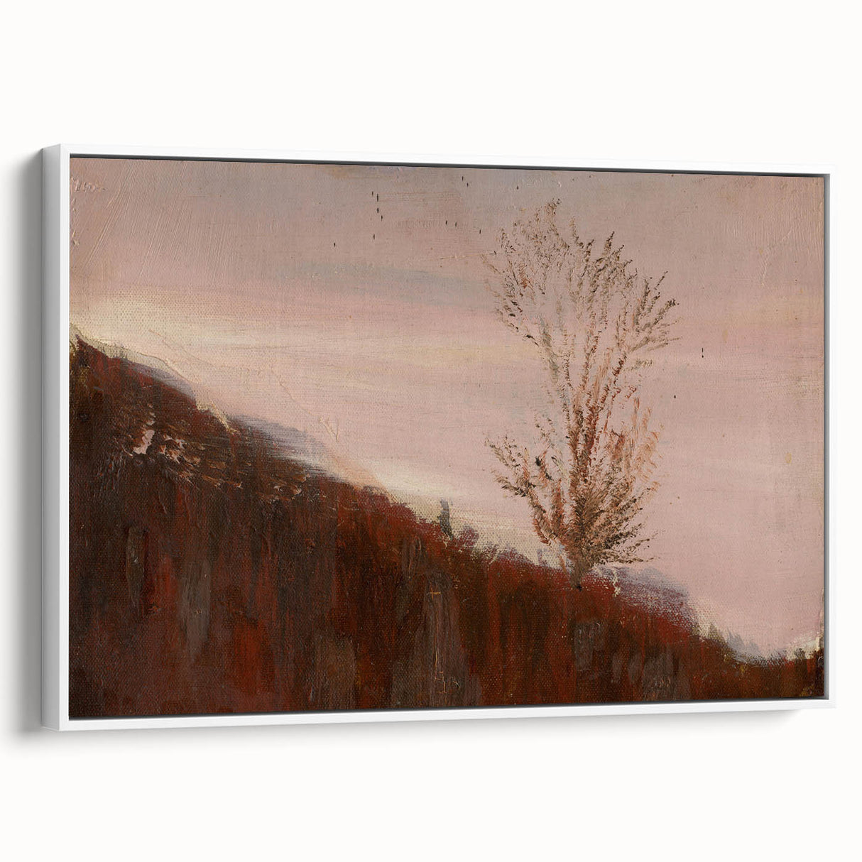 Impressionism Wall Art - Autumn Hillside Tree Landscape, Framed Print