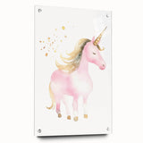 Golden Unicorn Girls Room Wall Art – Magical Nursery Print