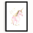 Golden Unicorn Girls Room Wall Art – Magical Nursery Print