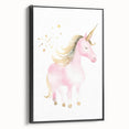 Golden Unicorn Girls Room Wall Art – Magical Nursery Print