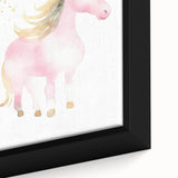 Golden Unicorn Girls Room Wall Art – Magical Nursery Print
