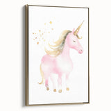 Golden Unicorn Girls Room Wall Art – Magical Nursery Print