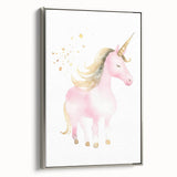Golden Unicorn Girls Room Wall Art – Magical Nursery Print