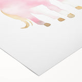 Golden Unicorn Girls Room Wall Art – Magical Nursery Print