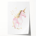 Golden Unicorn Girls Room Wall Art – Magical Nursery Print