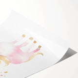 Golden Unicorn Girls Room Wall Art – Magical Nursery Print