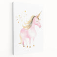 Golden Unicorn Girls Room Wall Art – Magical Nursery Print