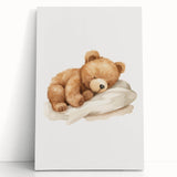 Sleeping Teddy Bear Nursery Wall Art – Baby Room Decor & Prints