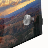 Close-up of a vibrant acrylic landscape design showcasing stunning canyons with rich colors and intricate textures, perfect for modern home decor.