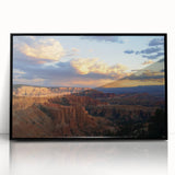 Framed acrylic wall art showcasing a stunning landscape of canyons, featuring vibrant colors and intricate details, perfect for enhancing modern home decor.