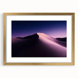 Desert landscape artwork in a gold-framed mat, showcasing vibrant colors and intricate details, perfect for modern home decor. Ideal for adding elegance to any space.