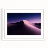 Desert landscape framed artwork featuring a white mat, showcasing warm earthy tones and intricate details, perfect for home decor and interior design.