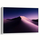 Framed canvas artwork depicting a serene desert landscape with warm tones of orange and beige, showcasing intricate details. Ideal for enhancing home decor with nature-inspired themes.