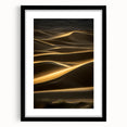 Black-framed landscape artwork featuring serene sand dunes, elegantly matted for a polished look, ideal for enhancing modern home decor aesthetics.