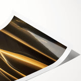 Rolled print of stunning desert dunes landscape, showcasing warm golden and soft beige tones, designed to enhance home decor, securely packaged in a cardboard tube.