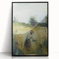 Framed acrylic landscape artwork featuring a black frame, showcasing a serene natural scene with vibrant colors, ideal for home or office decor.